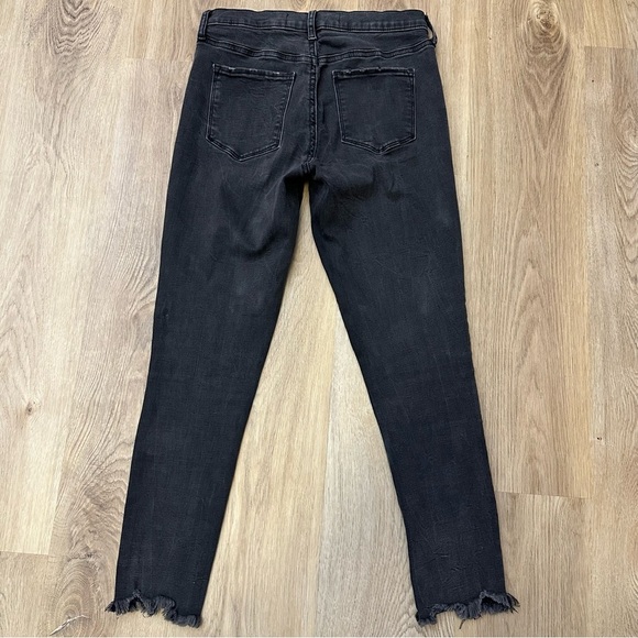GAP Inner Cozy Leg Black Distressed Skinny Jeans with Raw Hem size 30R - Picture 2 of 6